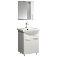 BADEZIMMER 3-teilig  in 50 cm  - Weiss/Silberfarben, Modern, Glas/Keramik (50cm) - MID.YOU