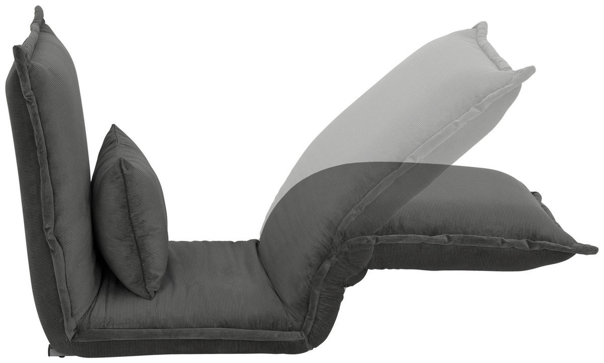 SCHLAFSESSEL Cord Grau    - Silberfarben/Grau, MODERN, Textil/Metall (77/73/87cm) - MID.YOU