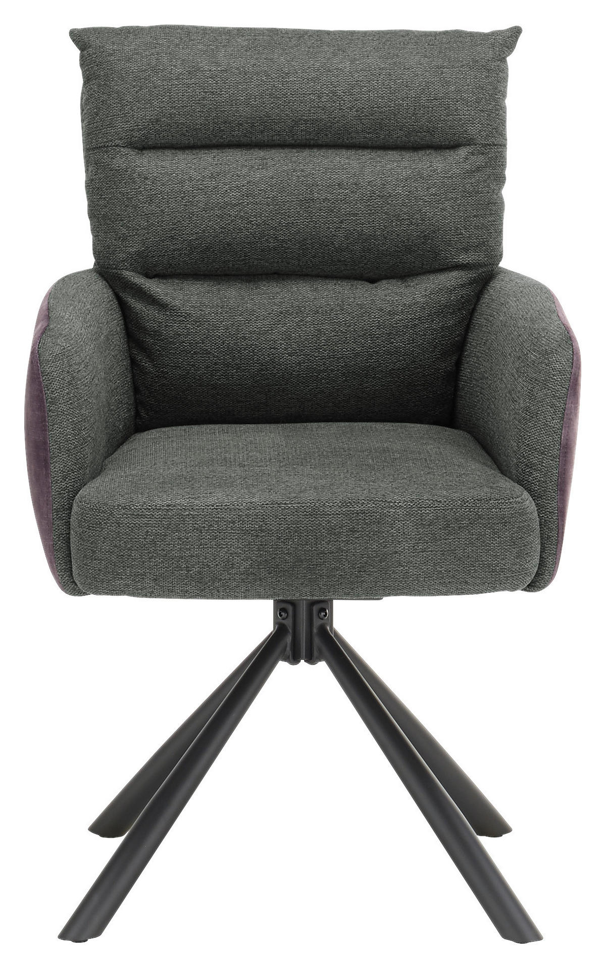 ARMLEHNSTUHL  in Mikrofaser  - Aubergine/Schwarz, KONVENTIONELL, Textil/Metall (58/94/67cm) - Boxxx