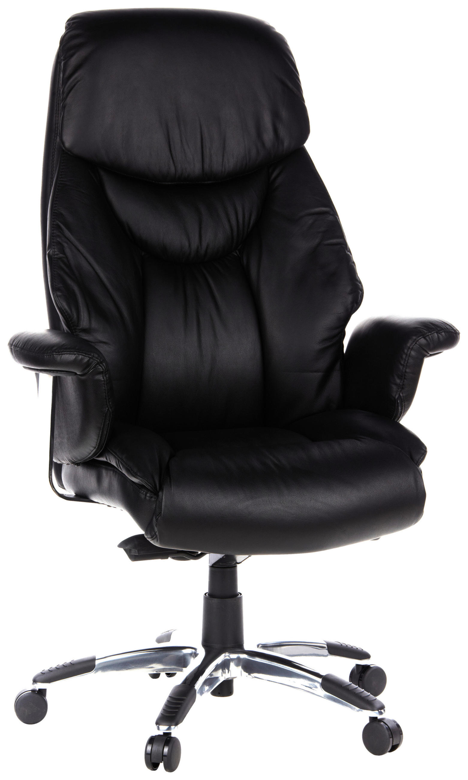 CHEFSESSEL Schwarz  - Chromfarben/Schwarz, MODERN, Leder/Kunststoff (63/140/52cm) - MID.YOU