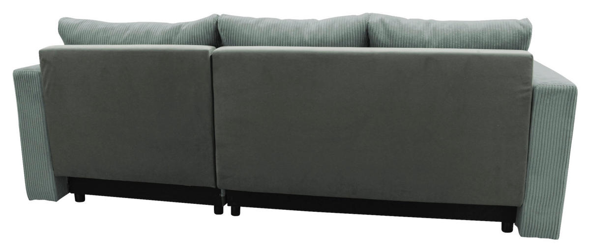 ECKSOFA STELLA Türkis Plüsch Rückenkissen, Bettkasten  - Türkis/Schwarz, Design, Kunststoff/Textil (234/166cm) - MID.YOU