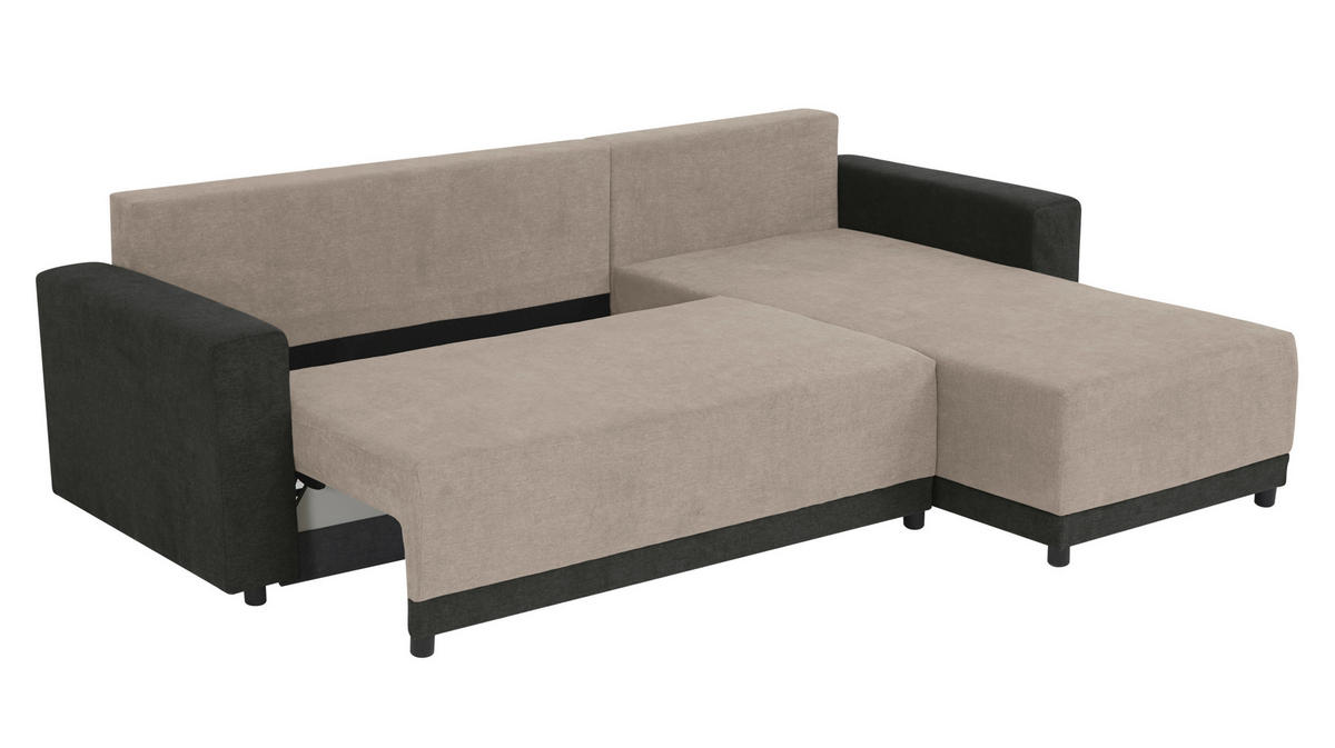 ECKSOFA Anthrazit, Greige Mikrofaser  - Greige/Anthrazit, Design, Kunststoff/Textil (178/248cm) - MID.YOU