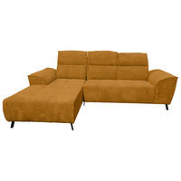 ECKSOFA Currygelb Cord  - Currygelb/Schwarz, KONVENTIONELL, Textil/Metall (196/290cm) - Carryhome