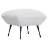 HOCKER in Textil Weiss  - Weiss/Schwarz, Konventionell, Textil/Metall (60/49/53cm) - MID.YOU
