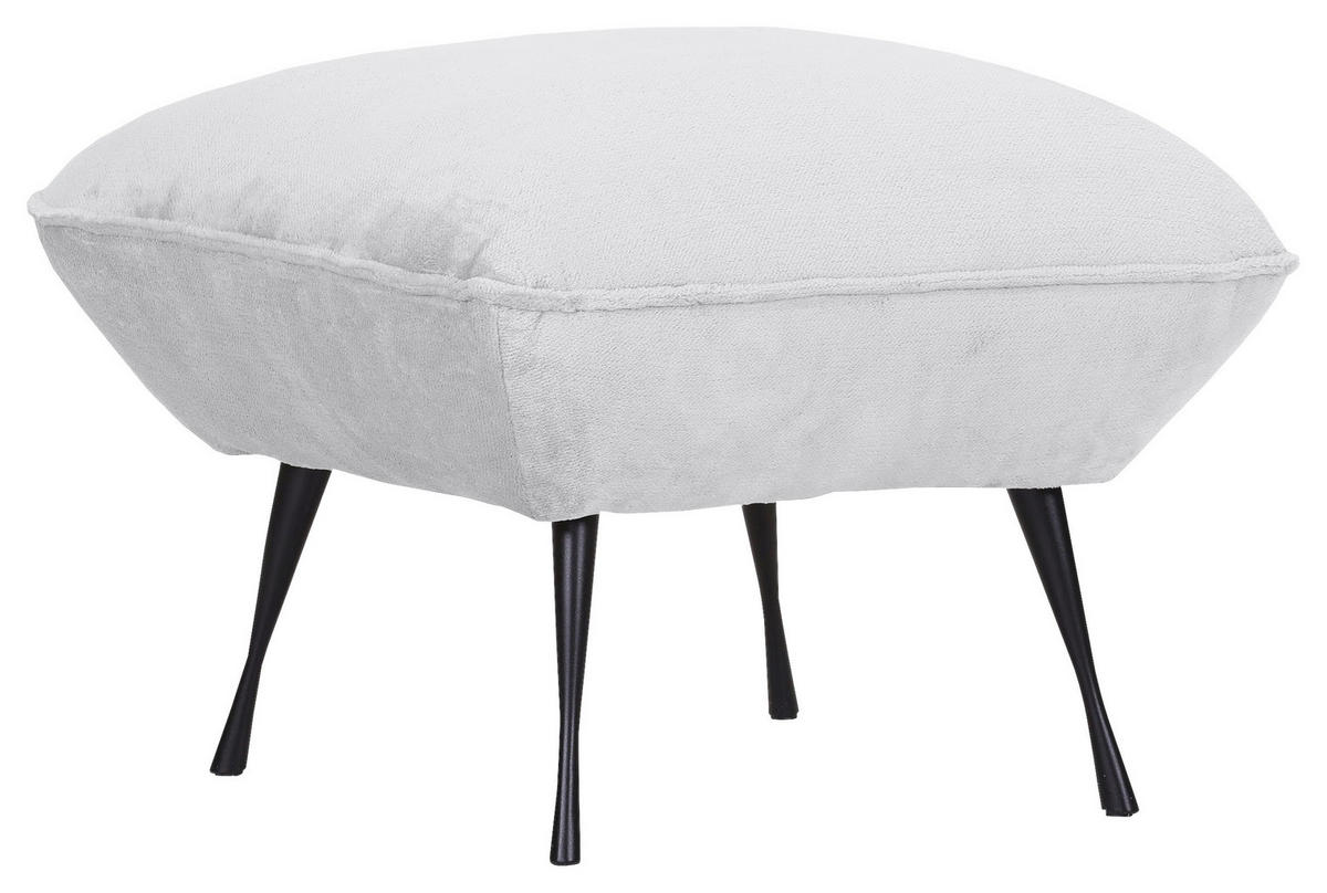 HOCKER in Textil Weiss  - Weiss/Schwarz, Konventionell, Textil/Metall (60/49/53cm) - MID.YOU