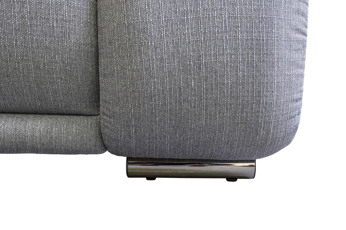 ECKSOFA Grau Struktur  - Chromfarben/Grau, KONVENTIONELL, Textil/Metall (280/310cm) - Carryhome