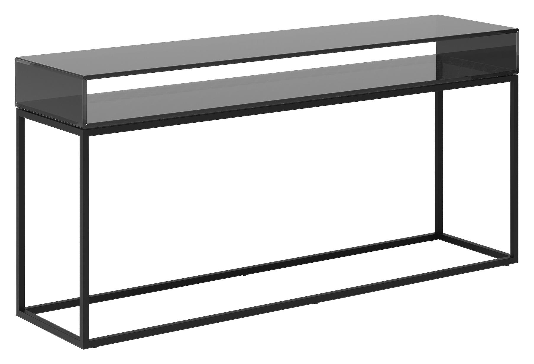KONSOLE Grau, Schwarz - Schwarz/Grau, Design, Glas/Metall (120/30/57cm) - Joop!