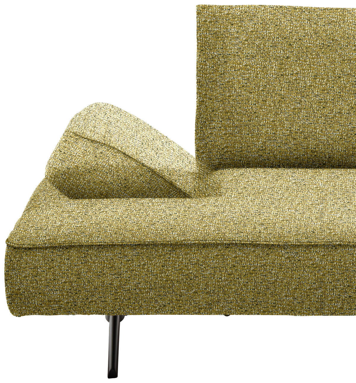 ECKSOFA Chenille Grün, Goldfarben  - Goldfarben/Schwarz, Design, Holz/Textil (132/240cm) - Koinor