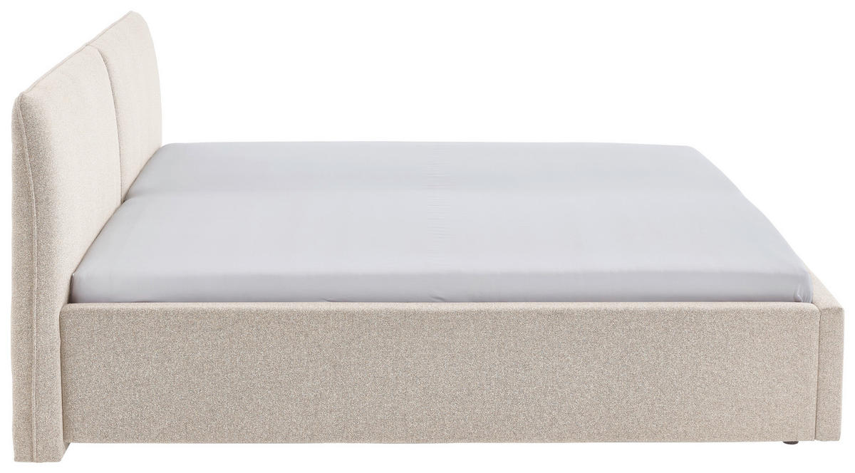 POLSTERBETT 180/200 cm,  in Beige,  - Beige/Schwarz, Design, Holz/Textil (180/200cm) - Stylife