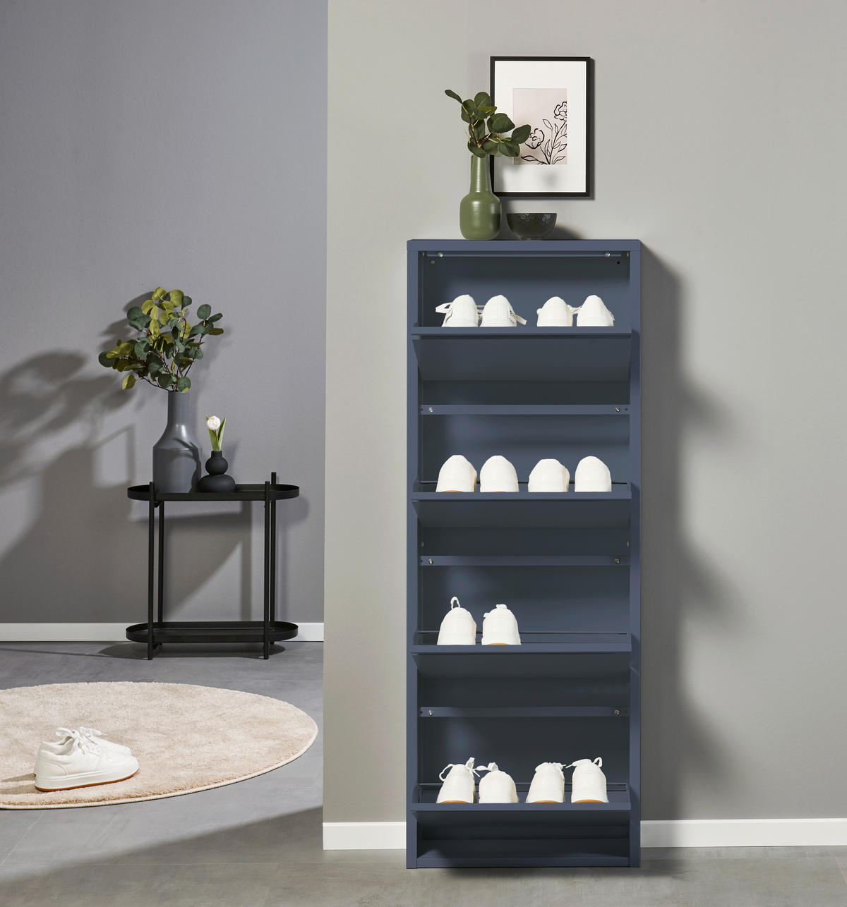 SCHUHKIPPER  in 51/137/16 cm  - Blau, MODERN, Metall (51/137/16cm) - Boxxx