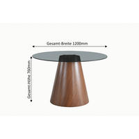 JEDILNA MIZA, temno siva, barva oreha  - temno siva/barva oreha, Moderno, steklo/leseni material (120/76cm) - MID.YOU