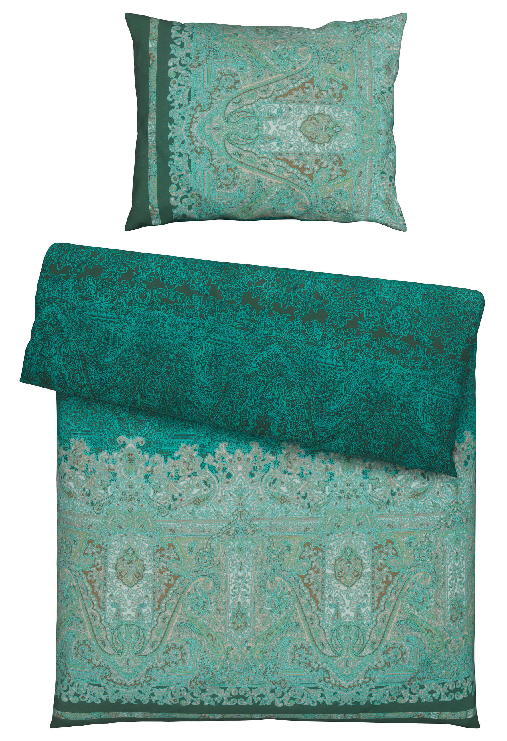 POSTEĽNÁ BIELIZEŇ, satén, lesná zelená, 140/200 cm - lesná zelená, Basics, textil (140/200cm) - Bassetti