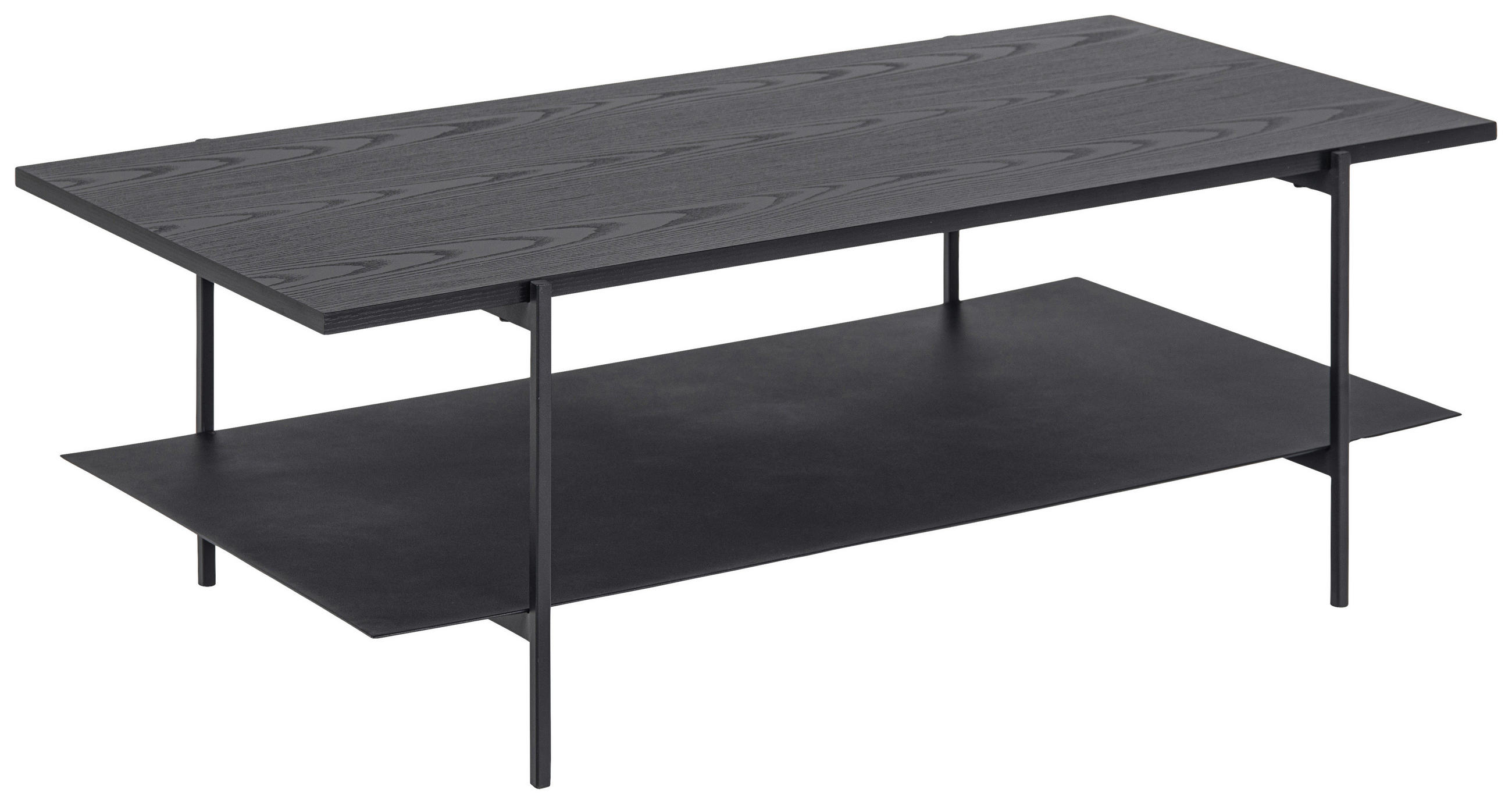 COUCHTISCH 115/60/40 cm rechteckig Schwarz  - Schwarz, MODERN, Holzwerkstoff/Metall (115/60/40cm)