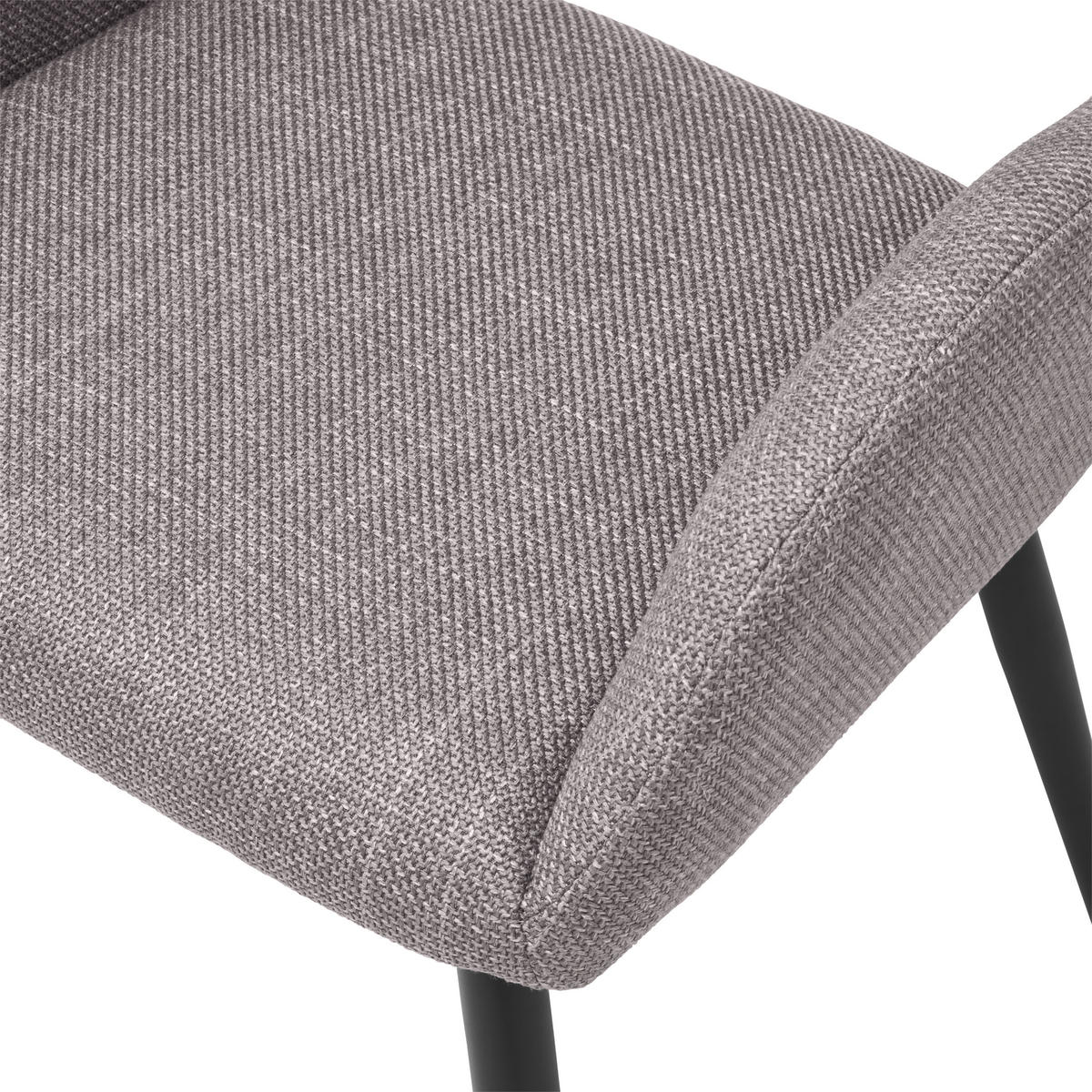 ARMLEHNSTUHL Eisen Webstoff  - Schwarz/Braun, Lifestyle, Holz/Textil (53/82/63cm) - MID.YOU