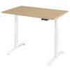 SCHREIBTISCH höhenverstellbar  - Eichefarben/Weiß, KONVENTIONELL, Holzwerkstoff/Metall (120/80/64,5-129,5cm) - Venda