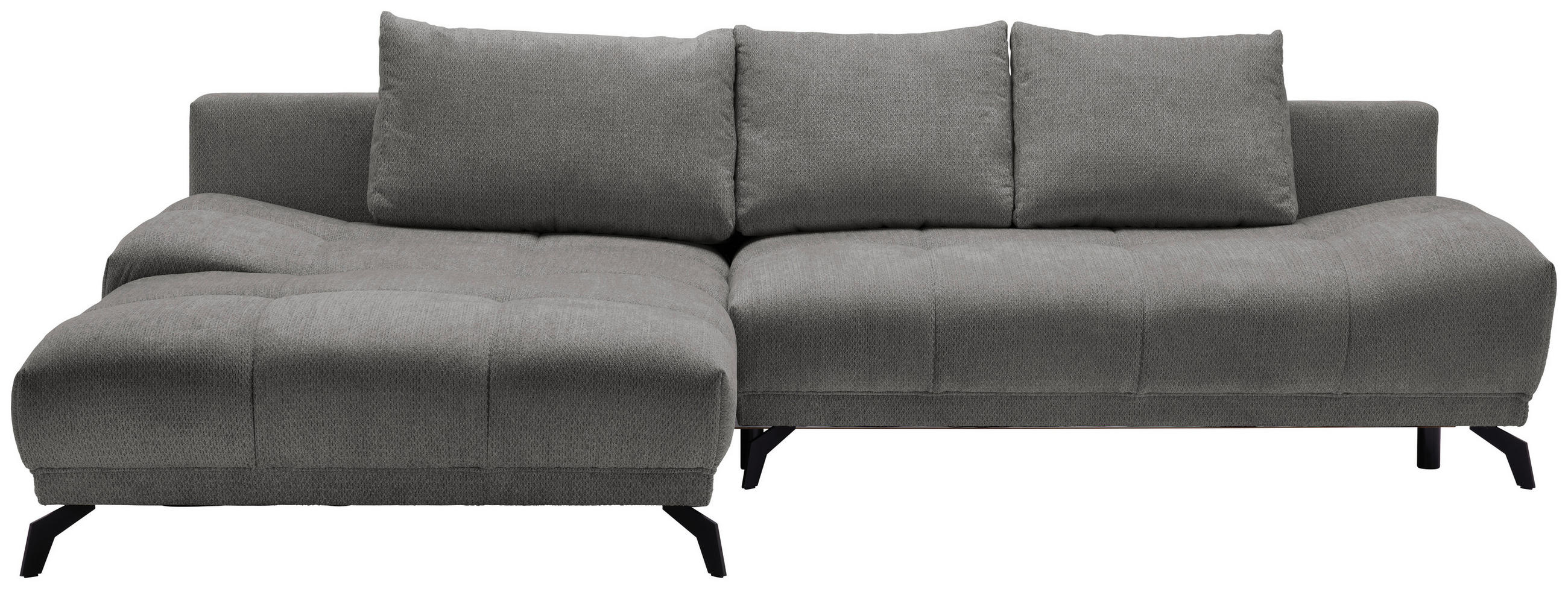 ECKSOFA in Chenille Blau, Braun  - Blau/Schwarz, MODERN, Textil/Metall (182/290cm) - Hom`in