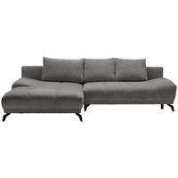 ECKSOFA in Chenille Blau, Braun  - Blau/Schwarz, Modern, Textil/Metall (182/290cm) - Hom`in