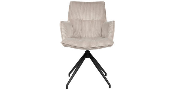ARMLEHNSTUHL in Eisen Cord - Taupe/Schwarz, Design, Textil/Metall (59/89,5/63cm) - Novel