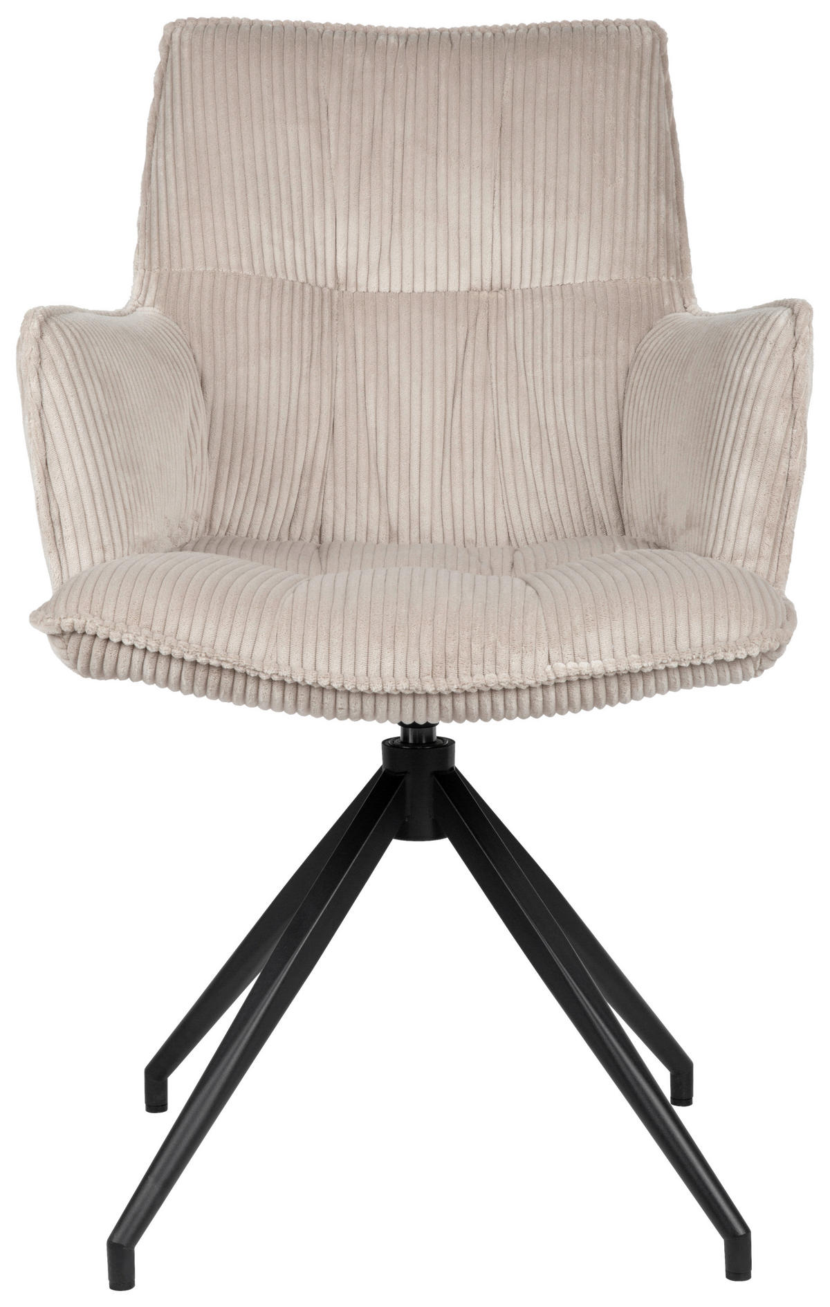 ARMLEHNSTUHL  in Eisen Cord  - Taupe/Schwarz, Design, Textil/Metall (59/89,5/63cm) - Novel
