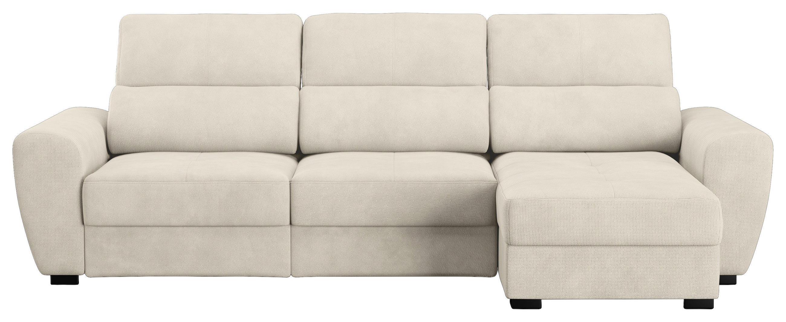 ECKSOFA Mikrofaser Naturfarben  - Schwarz/Naturfarben, Konventionell, Kunststoff/Textil (285/177cm) - MID.YOU