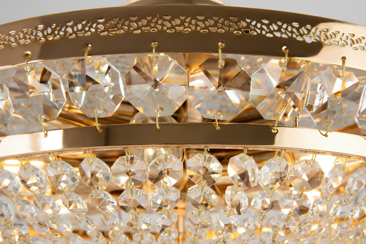 LUSTRE  43,5/23,5/43,5 cm   - Goldfarben, Trend, Glas/Metall (43,5/23,5/43,5cm) - MAYTONI