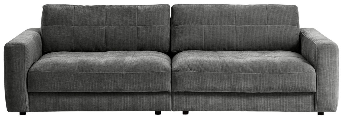 BIGSOFA BE COMFY Cord Dunkelgrau  - Dunkelgrau/Schwarz, MODERN, Textil (264/83/126cm) - Trendmanufaktur