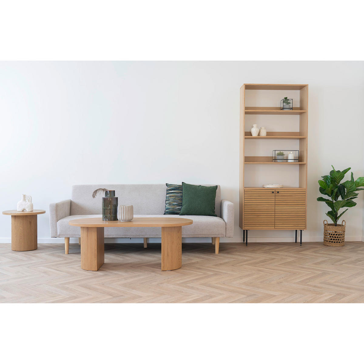 COUCHTISCH Boavista 120/60/45 cm oval Eichefarben  - Eichefarben/Naturfarben, Design, Holzwerkstoff (120/60/45cm) - MID.YOU