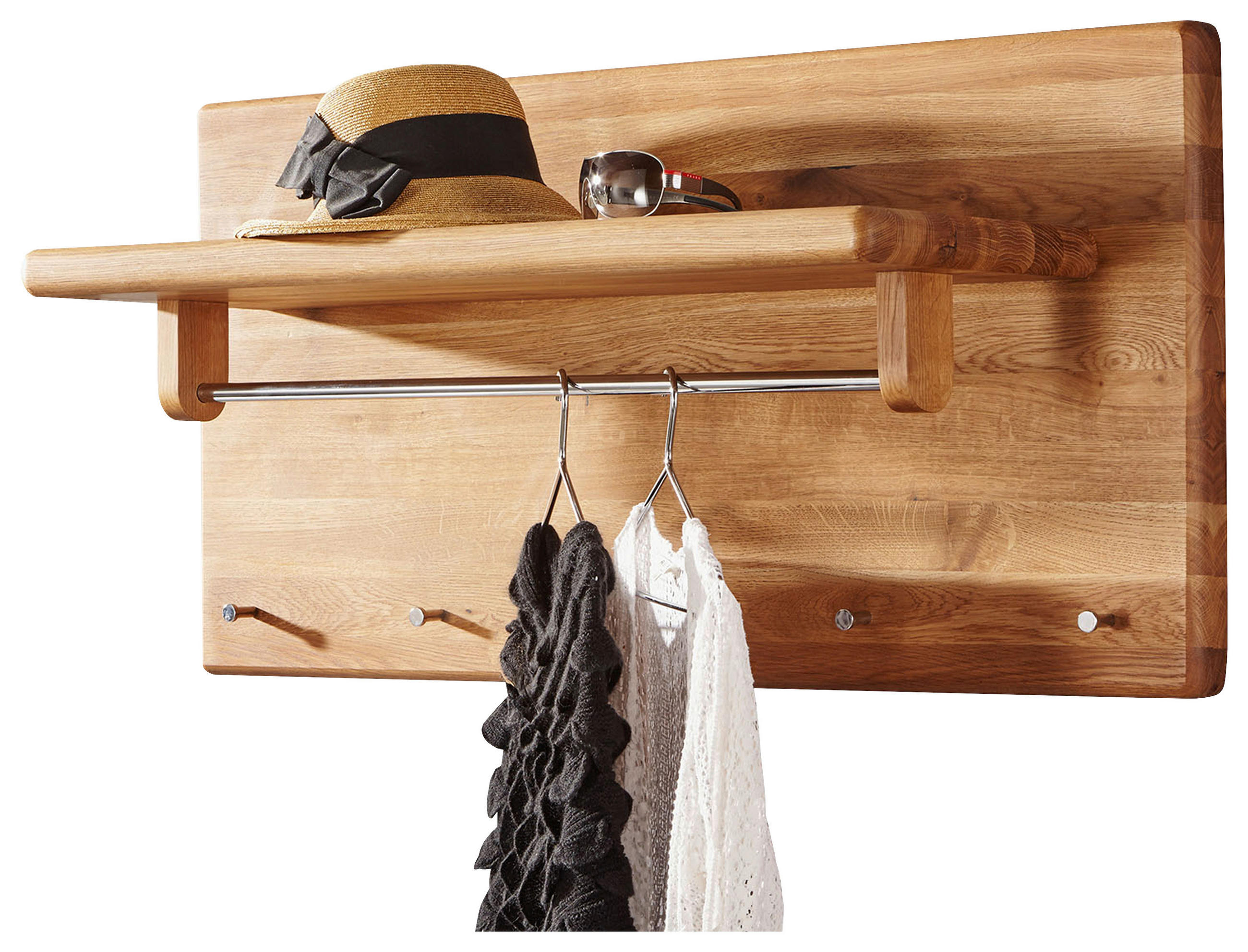 WANDGARDEROBE  in Eiche massiv Eichefarben  - Eichefarben, Basics, Holz (100/50/32,5cm)