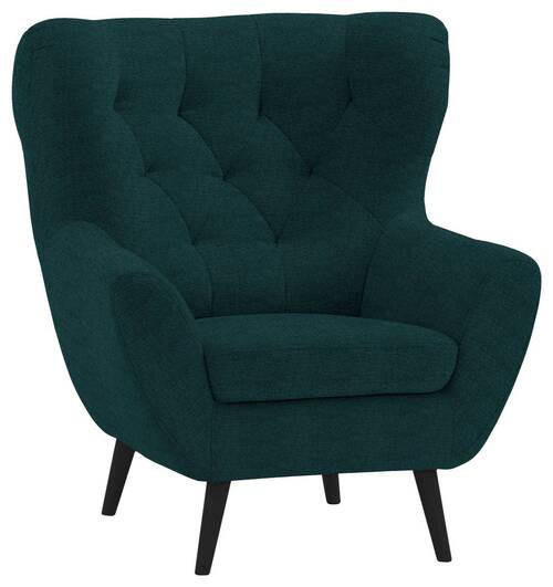 SESSEL in Mikrofaser Grün  - Anthrazit/Schwarz, Design, Holz/Textil (87/101/95cm) - Stylife