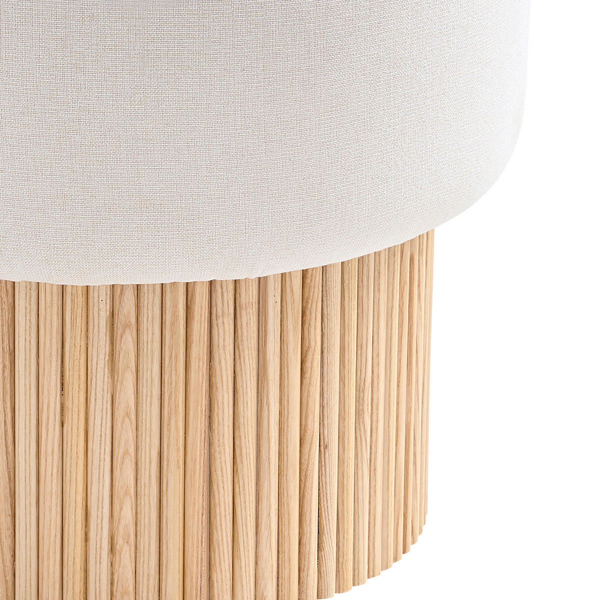 HOCKER Struktur Naturfarben, Weiß  - Naturfarben/Weiß, MODERN, Textil (50/43/50cm) - Livetastic