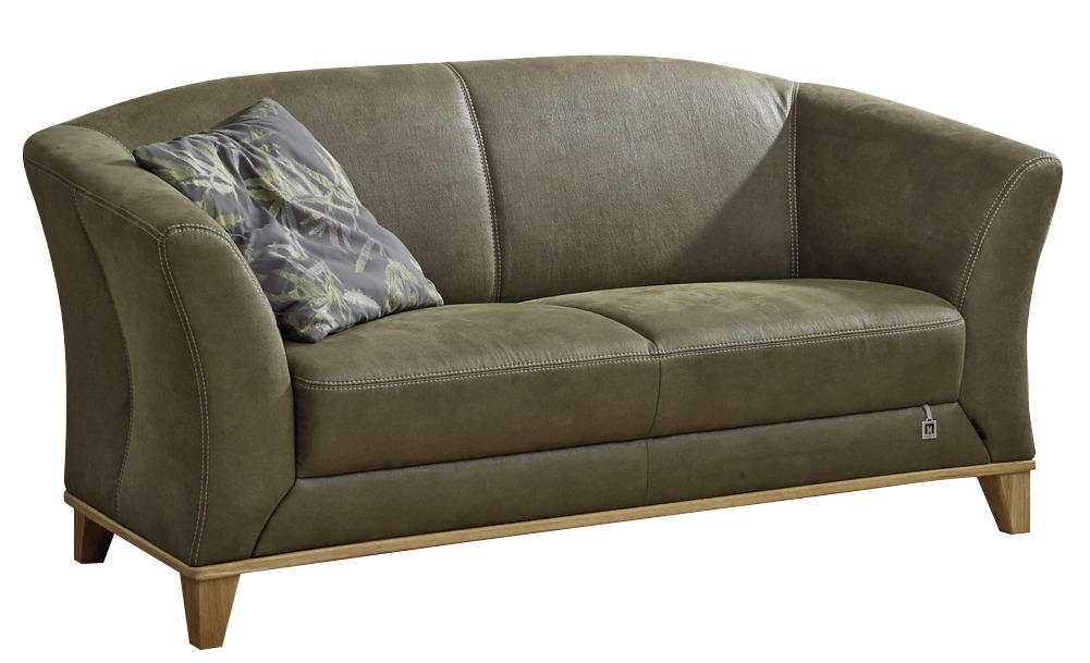 2,5-SITZER Lederlook Dunkelgrün  - Dunkelgrün/Beige, ROMANTIK / LANDHAUS, Holz/Textil (180/86/86cm) - Landscape
