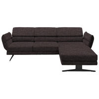 ECKSOFA in Flachgewebe Mokka  - Schwarz/Mokka, Design, Textil/Metall (279-327/176-217cm) - Dieter Knoll