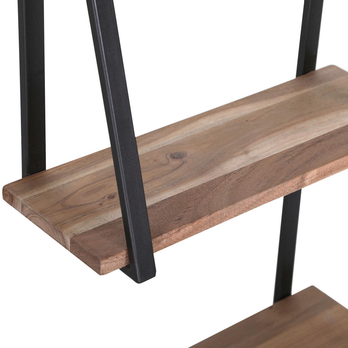WANDREGAL Akazie massiv Anthrazit, Akaziefarben  - Anthrazit/Akaziefarben, Design, Holz/Metall (80/80/25cm)
