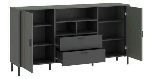 SIDEBOARD 158,2/84,8/40 cm in Anthrazit, Schlammfarben - Schlammfarben/Anthrazit, Design, Holzwerkstoff/Kunststoff (158,2/84,8/40cm) - Carryhome