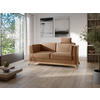 2,5-SITZER Mikrofaser Cognac  - Eichefarben/Cognac, KONVENTIONELL, Holz/Textil (183/84/93cm) - Sit & More