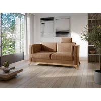 2,5-SITZER Mikrofaser Cognac  - Eichefarben/Cognac, KONVENTIONELL, Holz/Textil (183/84/93cm) - Sit & More