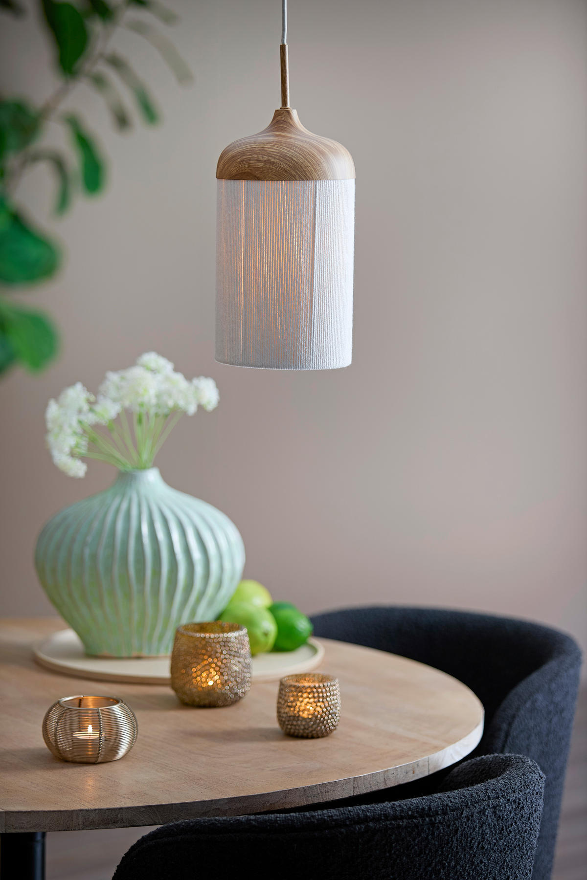 HÄNGELEUCHTE Dania 16/31/31 cm   - Creme, Design, Kunststoff/Textil (16/31/31cm) - Light & Living