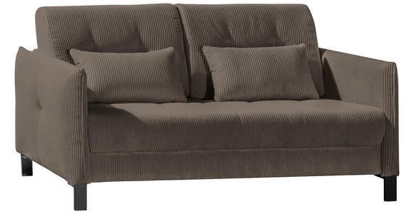 SCHLAFSOFA in Cord Dunkelbraun  - Dunkelbraun/Schwarz, MODERN, Textil/Metall (150/88/110cm) - Novel