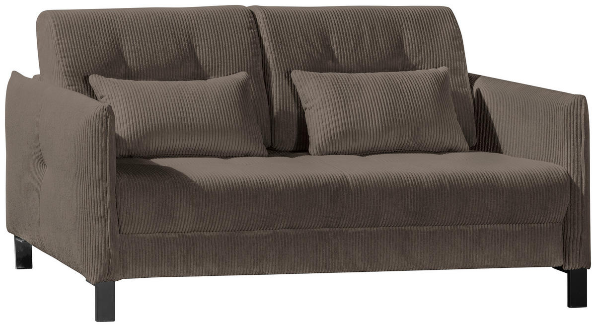 SCHLAFSOFA in Textil Dunkelbraun  - Dunkelbraun/Schwarz, Design, Textil/Metall (170/88/110cm) - Novel
