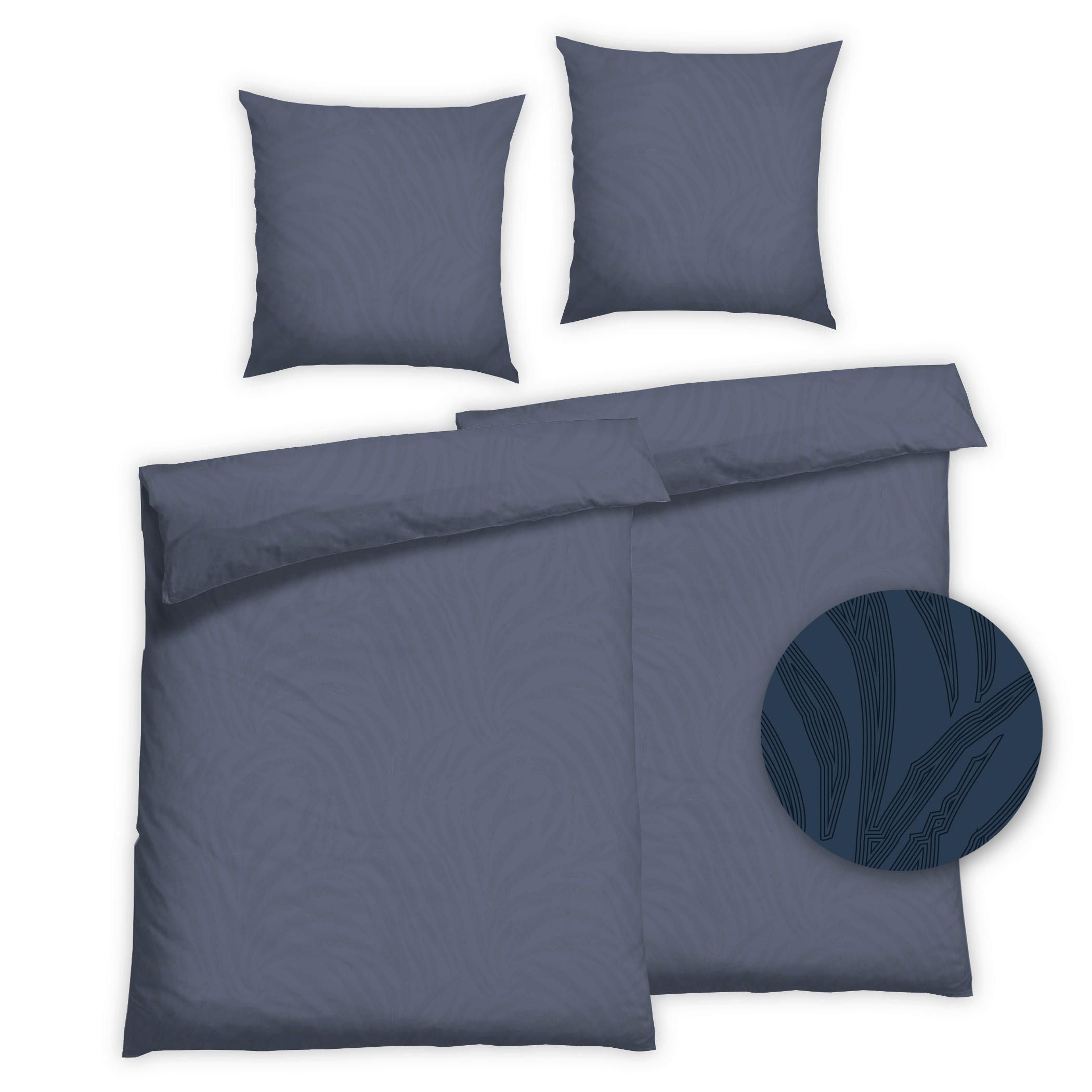 Bettwäsche 2er Set 4-teilig Flanell 135/200 cm  - Dunkelblau, Basics, Textil (135/200cm) - Florella