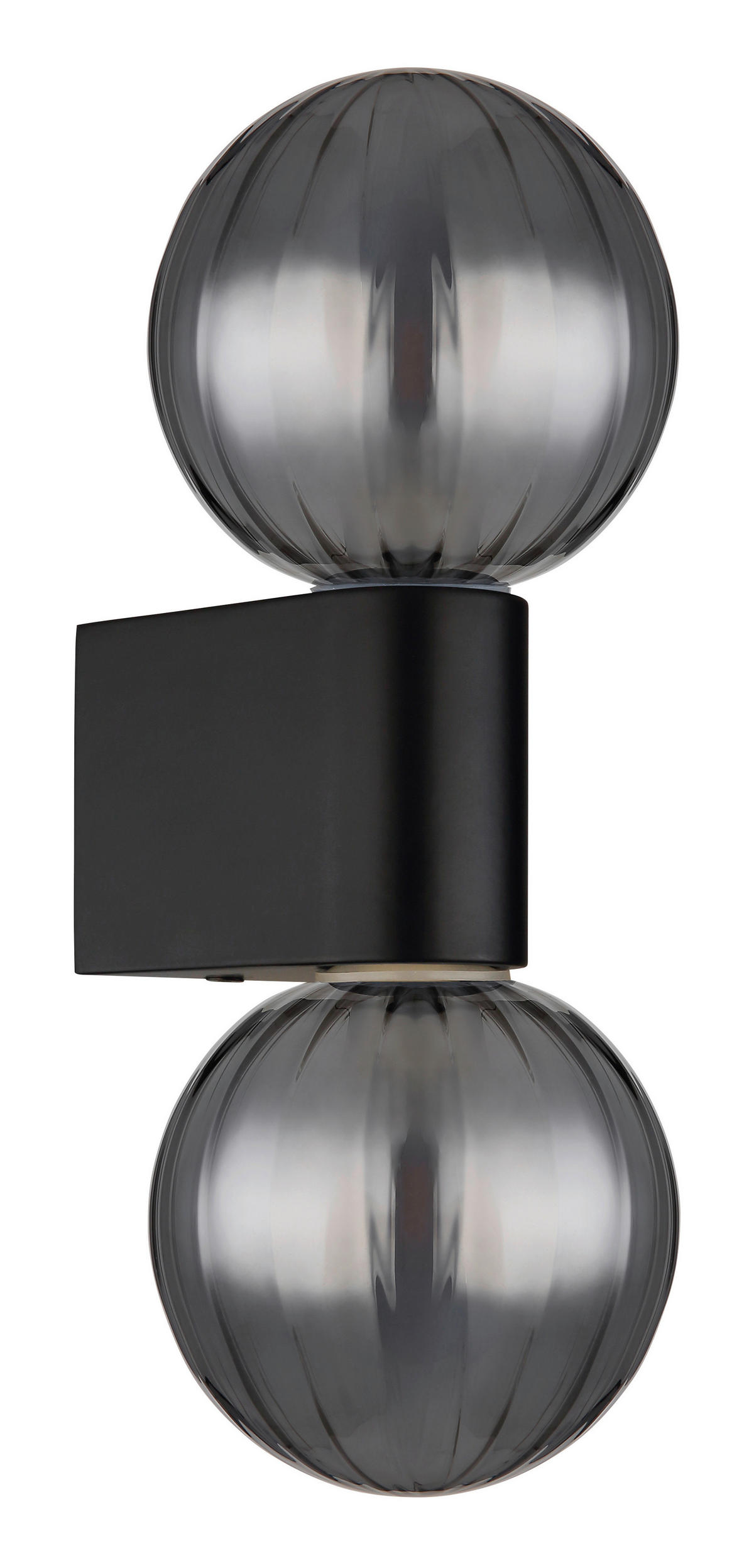 BADEZIMMER-WANDLEUCHTE   - Schwarz, KONVENTIONELL, Glas/Metall (26,5/10/12cm) - Globo