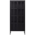 VITRINE in Schwarz  - Schwarz, Design, Glas/Metall (80/180/35cm) - Xora