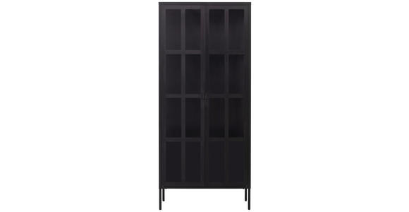 VITRINE in Schwarz - Schwarz, Design, Glas/Metall (80/180/35cm) - Xora