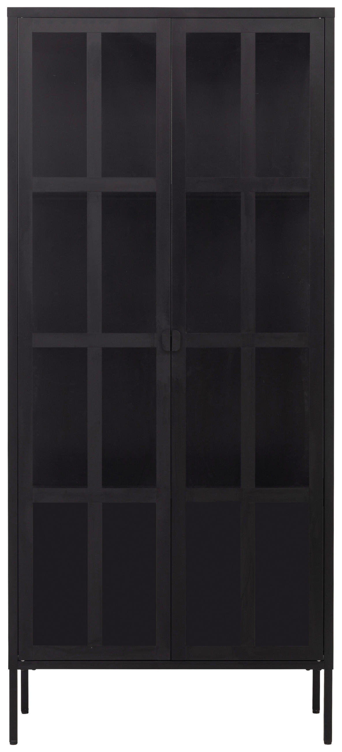 VITRINE  in Schwarz  - Schwarz, Design, Glas/Metall (80/180/35cm) - Xora