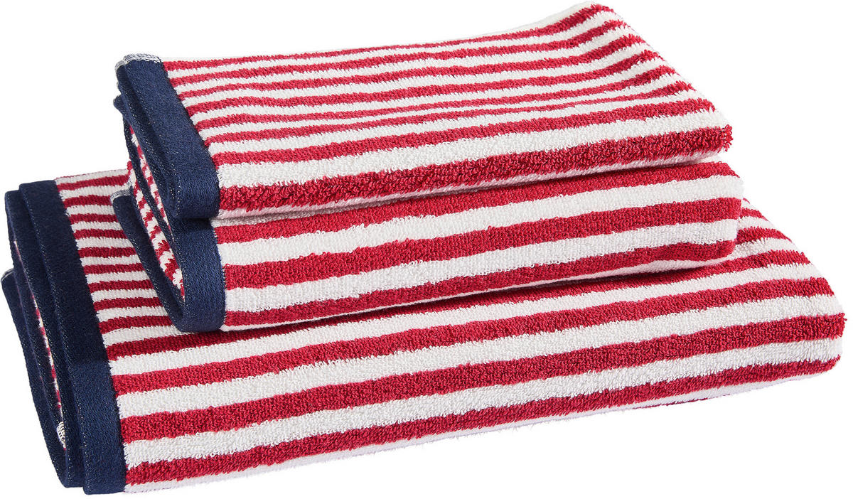 FROTTIERSET Blau, Rot 5-teilig  - Blau/Rot, Textil (30/50cm) - Esposa