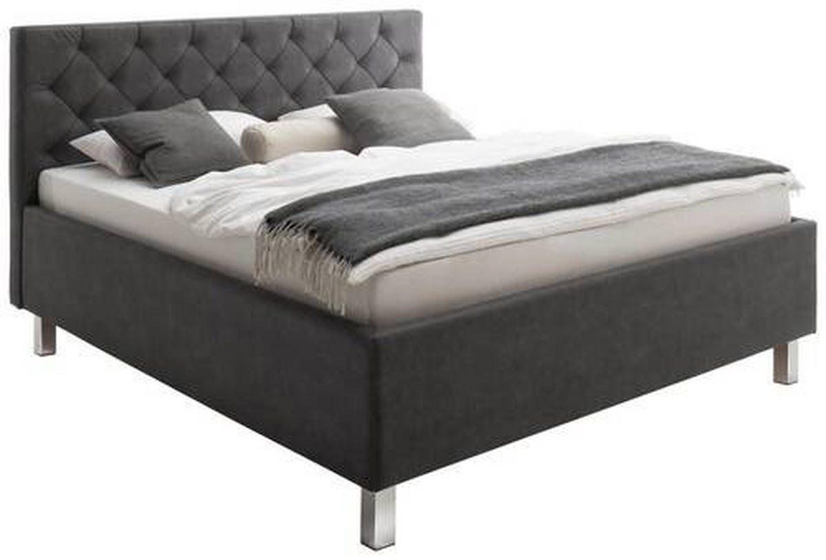 POLSTERBETT 180/200 cm  in Anthrazit  - Anthrazit, Modern, Holzwerkstoff/Textil (180/200cm) - Xora