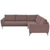 ECKSOFA Velours, Feincord Altrosa  - Schwarz/Altrosa, Design, Textil/Metall (280/254cm) - Beldomo Style