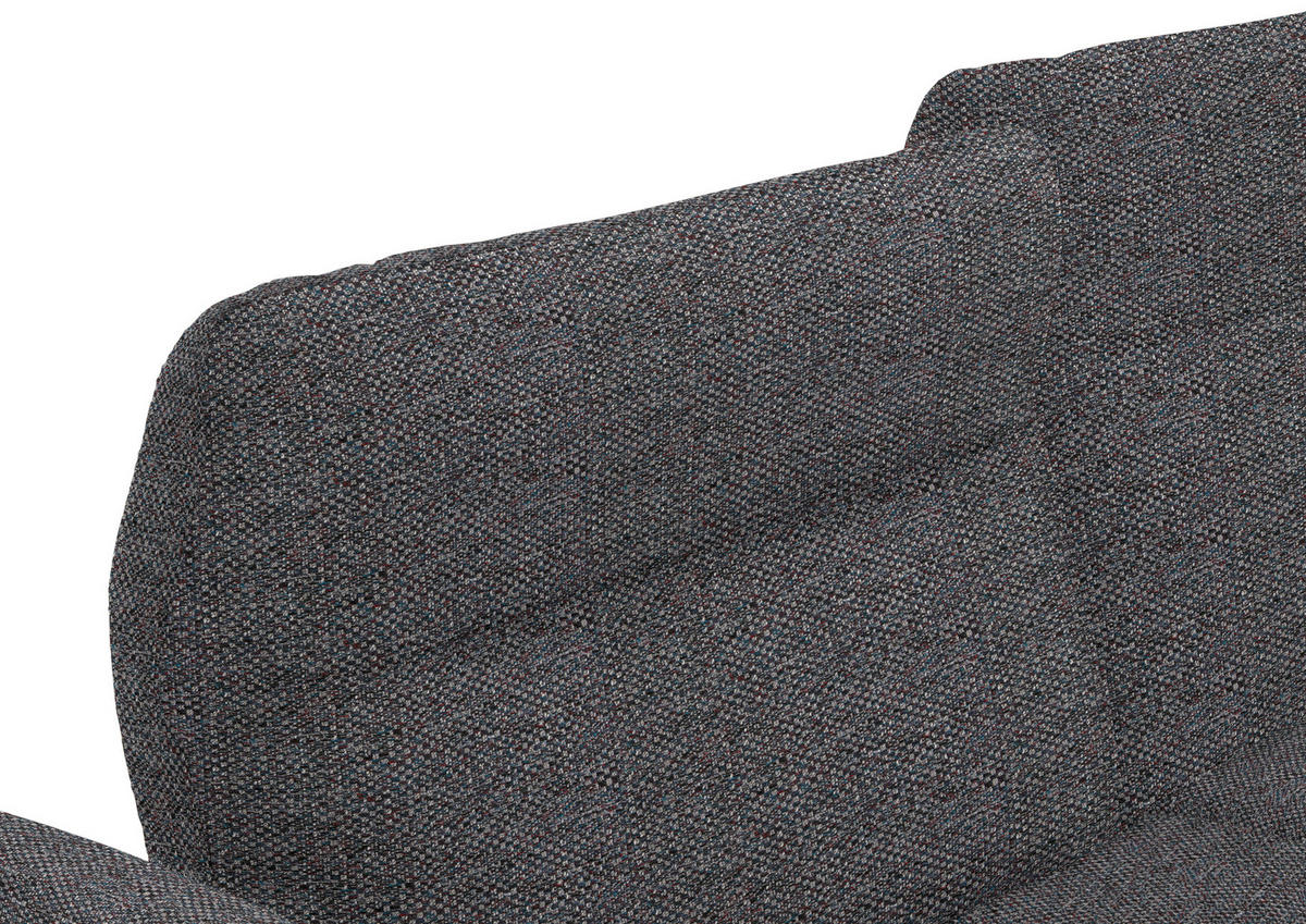 ECKSOFA in Webstoff Dunkelgrau  - Dunkelgrau/Schwarz, Design, Textil/Metall (290/223cm) - Moderano