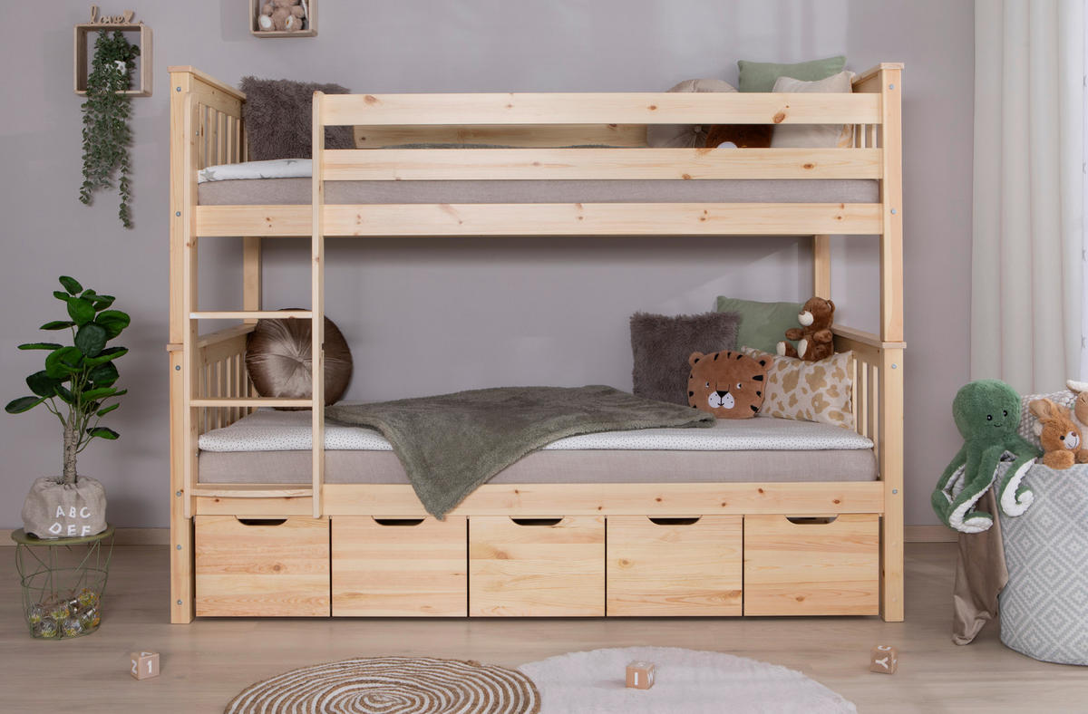 ETAGENBETT 90/200 cm Naturfarben  - Naturfarben, Modern, Holz (90/200cm) - MID.YOU