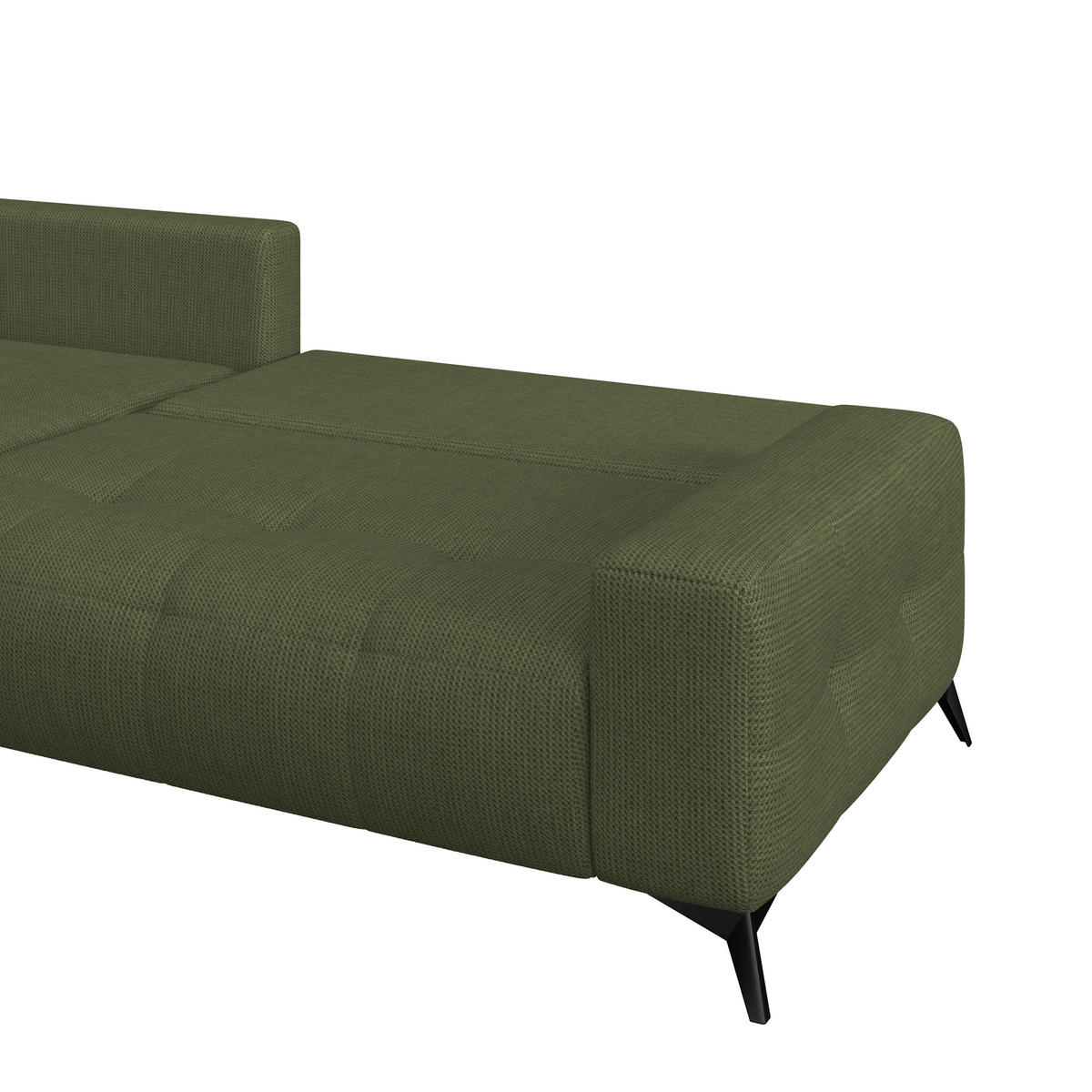 ECKSOFA MAURO Waldgrün Flachgewebe  - Waldgrün/Schwarz, Trend, Textil/Metall (175/290cm) - MID.YOU